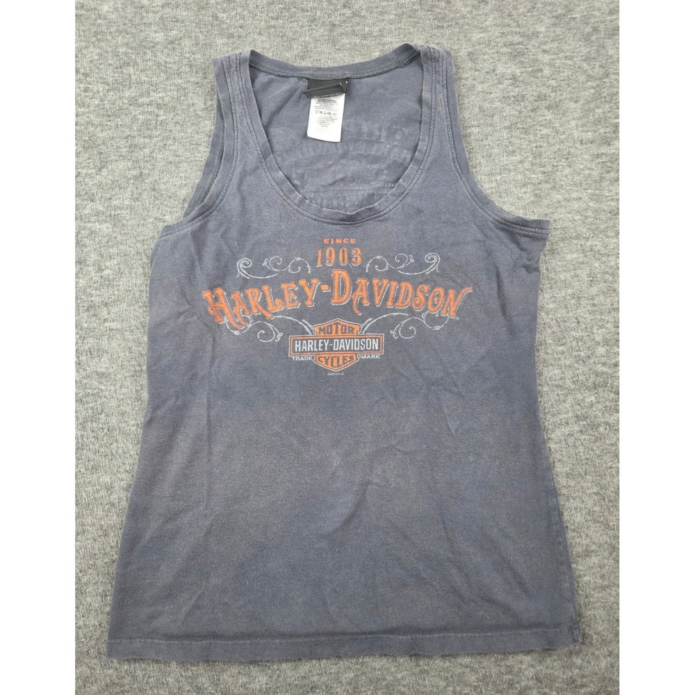 Harley-Davidson Tank Top Women M Gray Morgantown WV Graphic Sleeveless Cotton